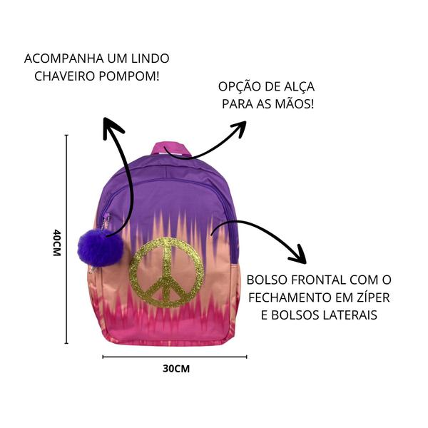 Imagem de Mochila Juvenil Escolar Feminina Tie Dye Clio CG2158