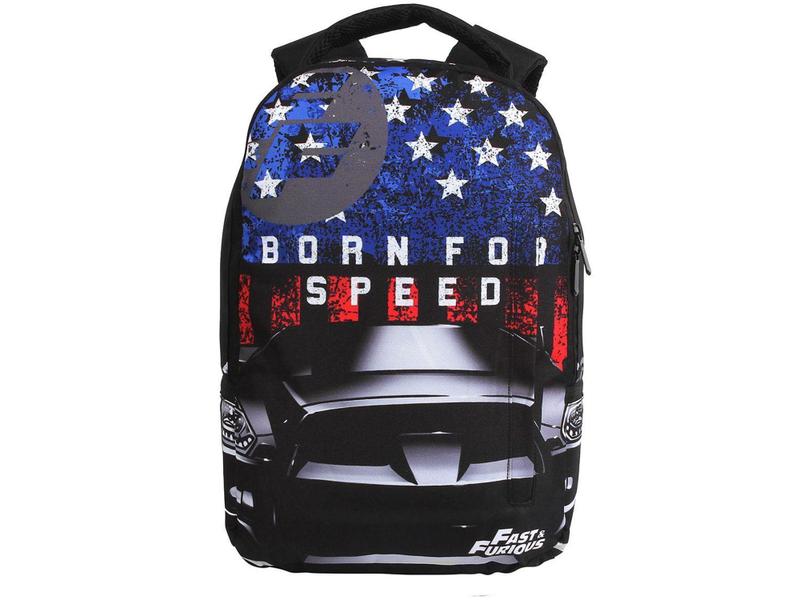 Imagem de Mochila Juvenil Escolar Masculina Tam. G DMW - Overprint Fast and Furious