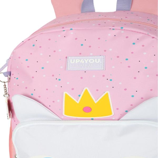 Imagem de Mochila Juvenil Escolar Notebook Costas Gatinha Rosa Up4you