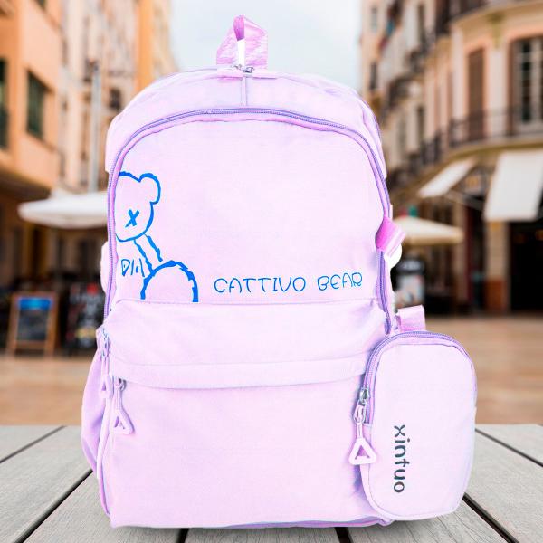 Imagem de Mochila Juvenil Feminina para Escola e Faculdade, Espaçosa e Reforçada, Design Moderno e Confortável, Vários Compartimentos