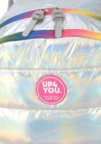 Imagem de Mochila Juvenil Notebook Up4you Metalizado Arco Iris