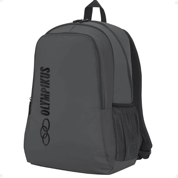 Imagem de Mochila Juvenil Olympikus Essential Cinza E Preto Volta ás Aulas Original Escola Escolar Colégio Durabilidade Confortável Menino Menina