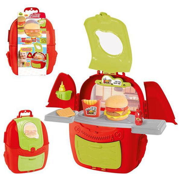 Mochila Kit Lanche Happy Food Hambúrguer - Samba Toys - Food Truck