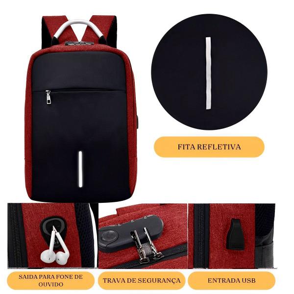 Imagem de Mochila Laptop Espaçosa Notebook Volta as Aulas Alça Média Casual Executiva Viagem Multifuncional USB Fone de Ouvido