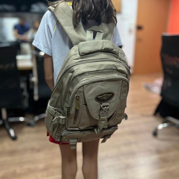 Imagem de Mochila Lona 21 Litros Com Bolsos  Para Viagem Caminhada