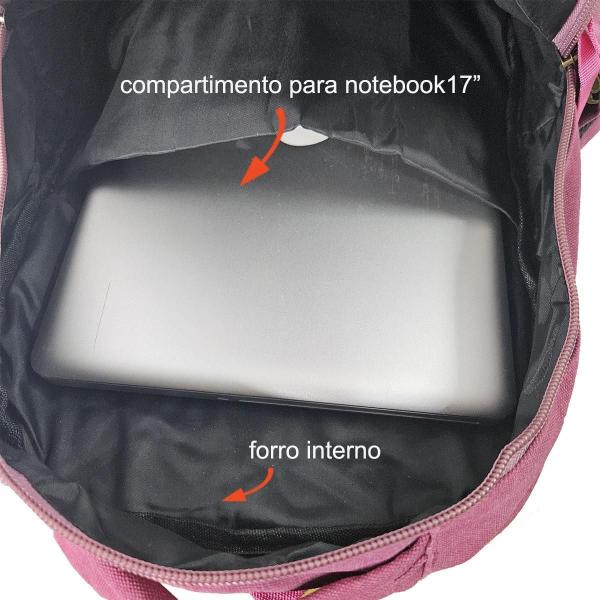 Imagem de Mochila Lona Notebook 17 6108 + Capa