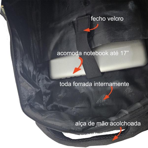 Imagem de Mochila Lona Reforçada Proteção Costa Notebook 17 Kv2218