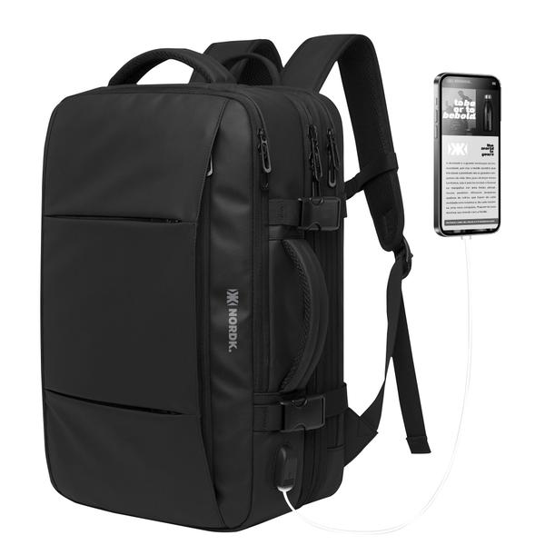 Mochila Mala de Mão Notebook Executiva Nordk Keeper Expansível Impermeável 36 Litros 10 Co...