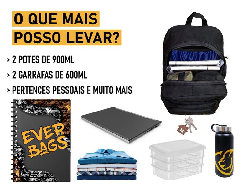 Imagem de Mochila Mala Térmica Fitness Lancheira Academia Treino Dieta Alimentar Marmita Escolar Grande