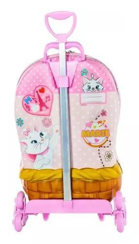 Imagem de Mochila Malinha Gatinha Marie Escolar Infantil G 3d Meninas