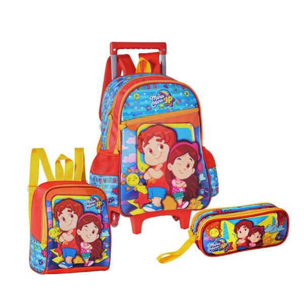 Imagem de Mochila Maria Clara e JP de carrinho kit com Lancheira e Estojo Vermelho - Clio