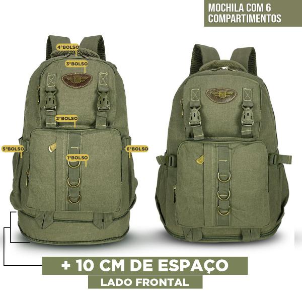 Imagem de Mochila Masculina 50l Litros Em Lona Moderna Pronta Entrega