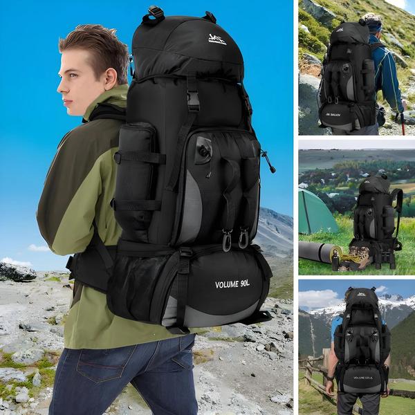 Imagem de Mochila Masculina 90L à Prova d'Água para Camping e Trekking - Alta Capacidade