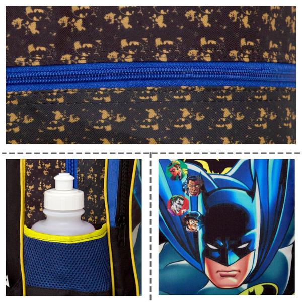 Imagem de Mochila Masculina Batman de Costas + Kit Lancheira e Estojo