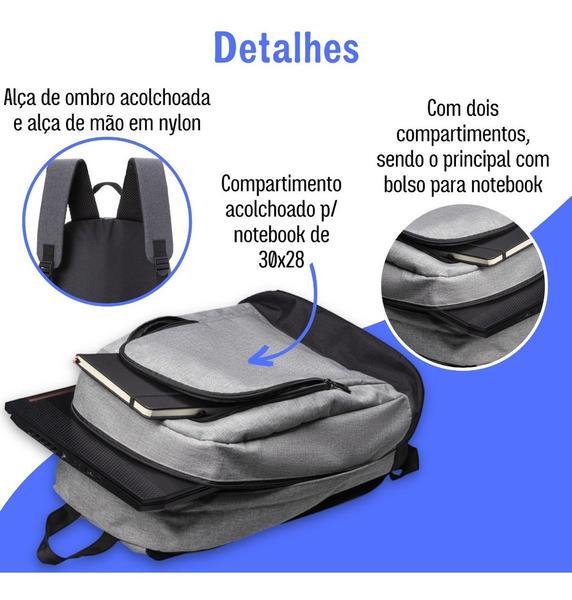 Imagem de Mochila Masculina Bolsa Para Notebook Reforçada Faculdade