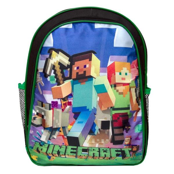 Imagem de Mochila Masculina Escola Infantil Minecraft Lancheira Estojo