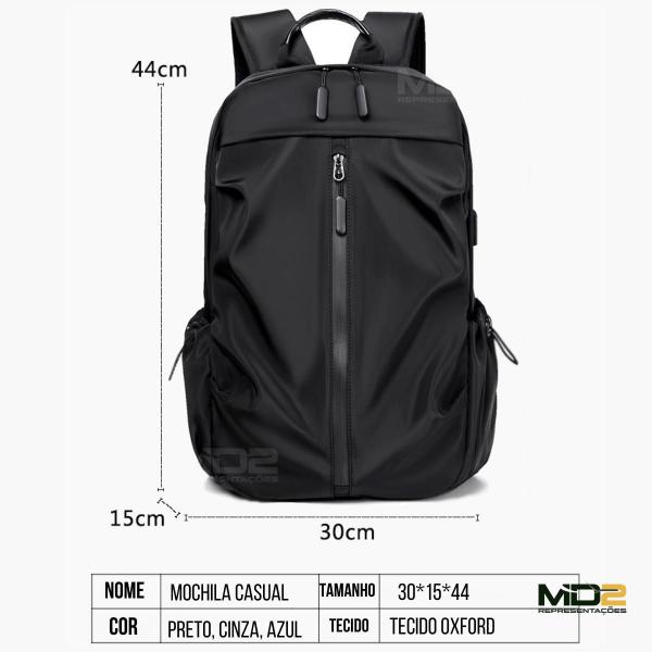 Imagem de Mochila Masculina Escolar Impermeável Notebook Usb Executiva