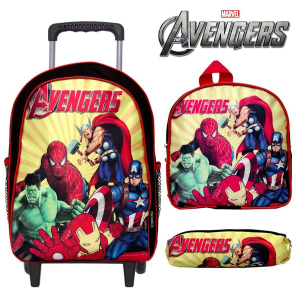 Imagem de Mochila Masculina Escolar Juvenil Vingadores Marvel Rodinha