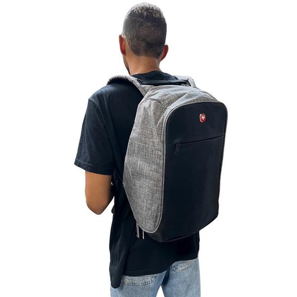 Mochila Masculina Executiva Anti Furto Notebook Cabo Usb Swissland Imagem de Mochila Masculina Executiva Anti Furto Notebook Cabo Usb Swissland