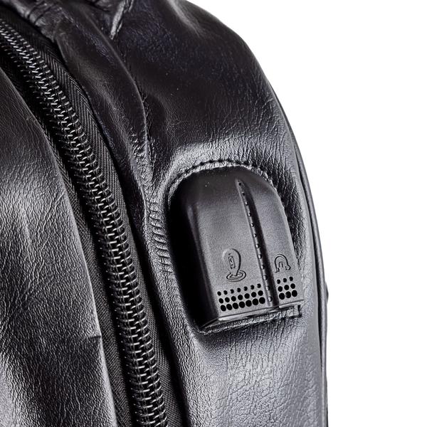 Imagem de Mochila Masculina Executiva Couro Cadeado Notebook USB + Mala Alça de Mão Transversal Bege