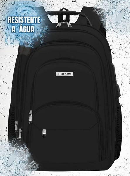 Imagem de Mochila Masculina Feminina Notebook Escolar Faculdade Viagem Dia a Dia  Reforçada Resistente a Água Marcador de Bagagem Saida usb Fone