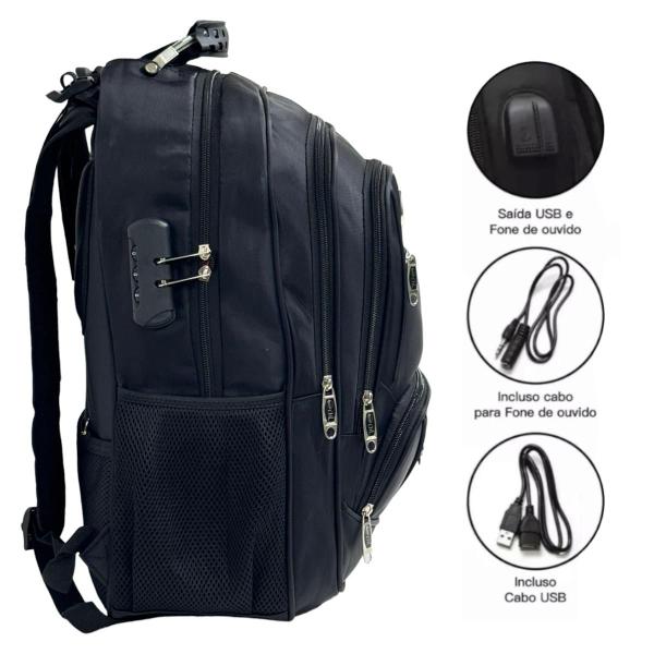 Imagem de Mochila  Masculina Grande Reforçada Notebook Escolar Impermeável