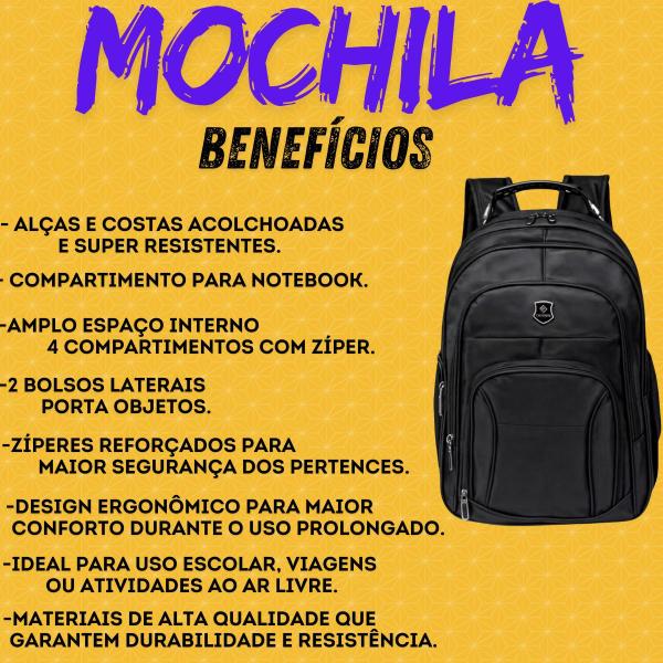 Imagem de Mochila Masculina Impermeável Faculdade Grande Resistente