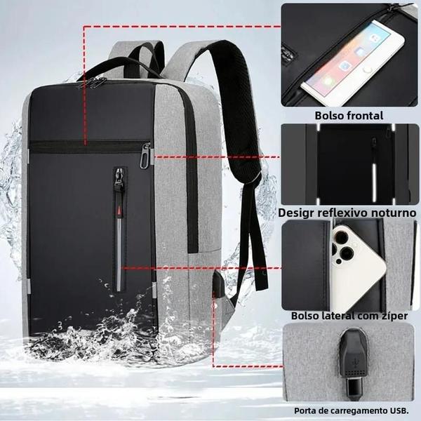 Mochila Masculina Impermeável para Laptop 15,6" - Grande e Ideal para Trabalho e Escola Imagem de Mochila Masculina Impermeável para Laptop 15,6" - Grande e Ideal para Trabalho e Escola