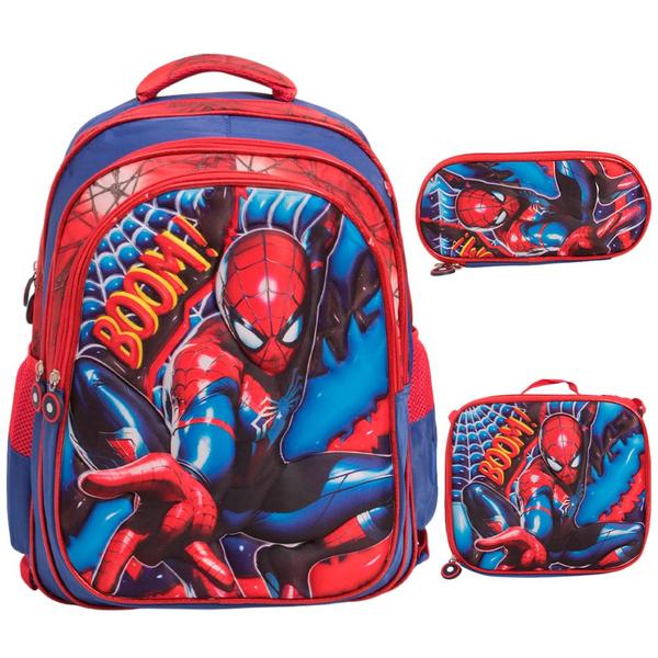 Imagem de Mochila Masculina Infantil Costa Spider Man Lancheira Estojo