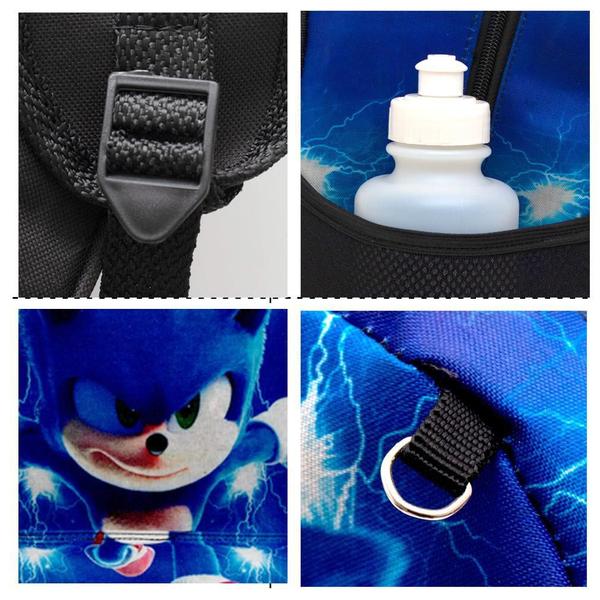 Imagem de Mochila Masculina Infantil Juvenil Sonic 2 Lancheira Estojo