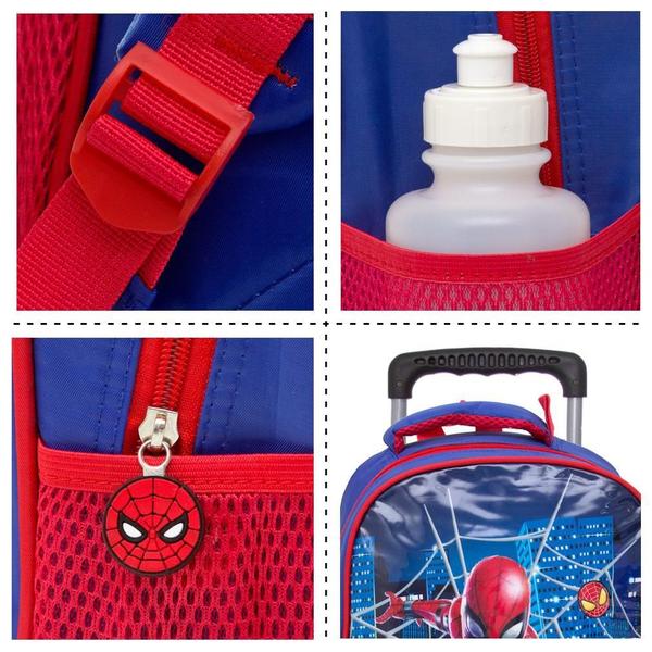 Imagem de Mochila Masculina Infantil Rodinha Spider Lancheira Estojo