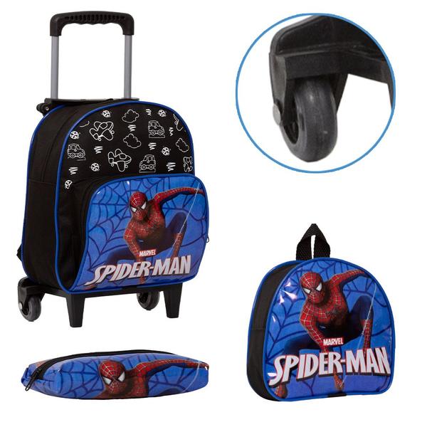 Imagem de Mochila Masculina Reforçada Escolar Spider Man Aulas Rodinha