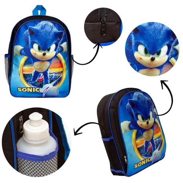 Imagem de Mochila Masculina Sonic O Filme Costa Lancheira Estojo Tn