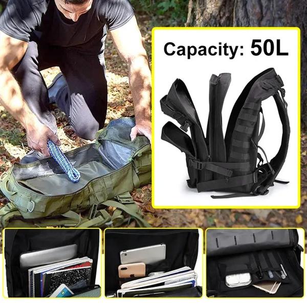 Imagem de Mochila Masculina Viagem Notebook Mala 50 Litros 180 Graus Resistente Estilo Militar