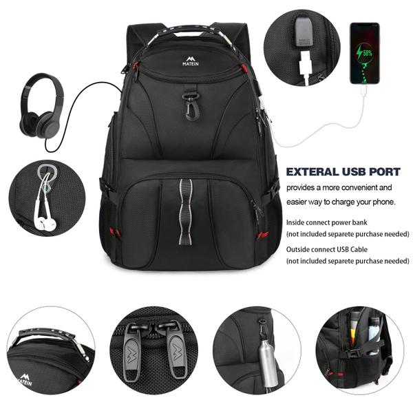 Imagem de Mochila MATEIN Extra Large Laptop 45L com porta USB preta