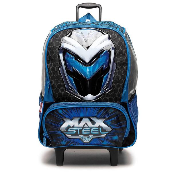 Imagem de Mochila Max Steel Escolar Tam G Rodinha Carrinho Infantil Sestini