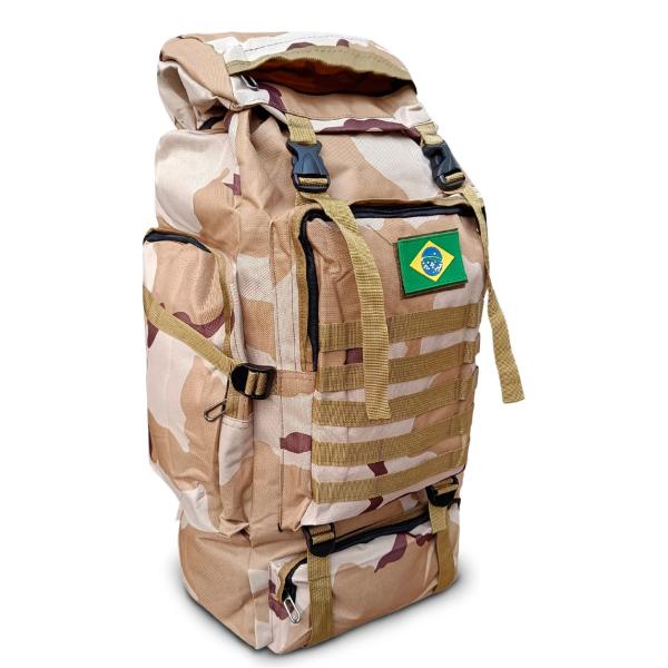 Mochila Militar de Acampamento Grande Trilha Camping 75 litros Impermeável Viagem Caminhad... Mochila Militar de Acampamento Grande Trilha Camping 75 litros Impermeável Viagem Caminhad...