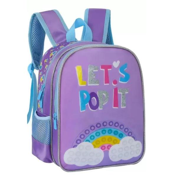 Imagem de Mochila Mini Costas Infantil Escolar Pop It Lilás Yepp