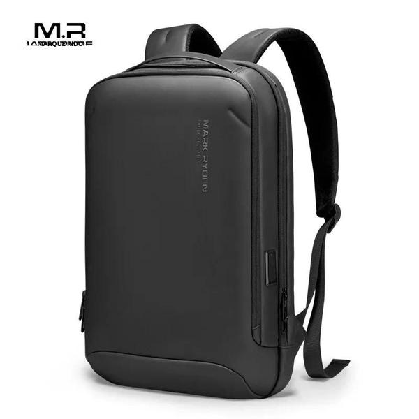 Imagem de Mochila Minimalista para Laptop 15,6" - Shell Duro, Preto e Cinza