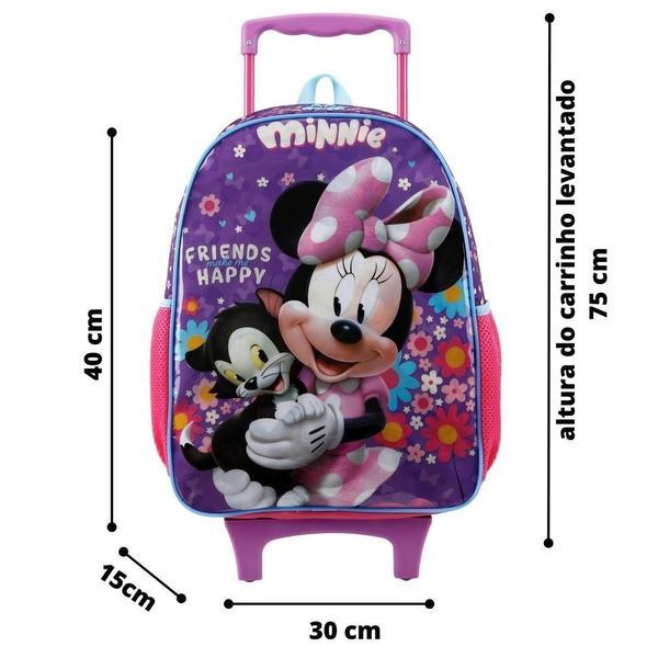 Imagem de Mochila Minnie Mouse Lilás com Rodinha e Kit