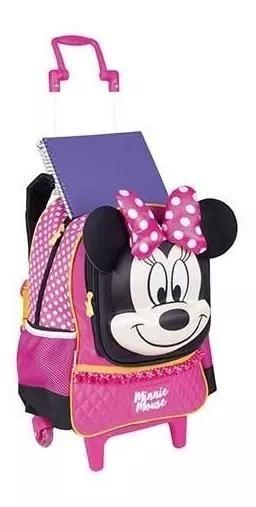 Imagem de Mochila Minnie Rodinhas E Alças Tam G 19y + Estojo Sestini