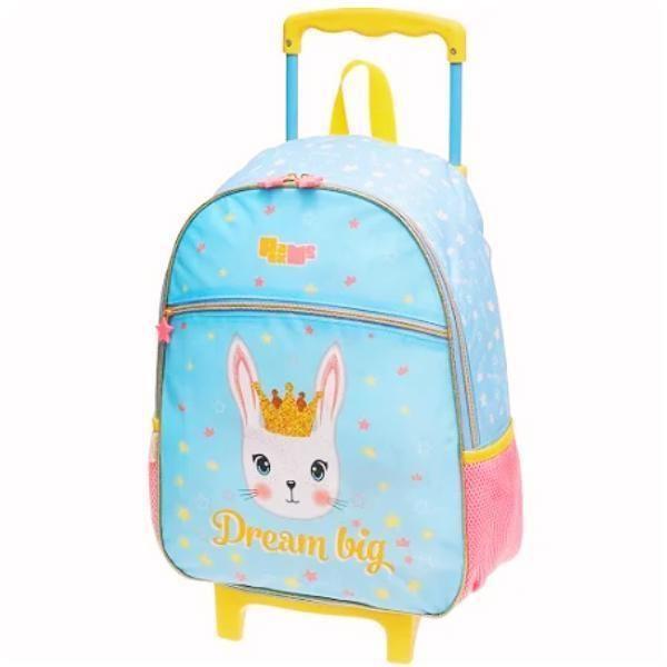 Imagem de Mochila Mochilete Coelhinha Escolar Infantil Rodinhas Tam G