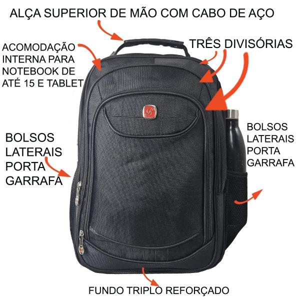 Imagem de Mochila Notebook 15 Cabo de Aço BF41 + Capa