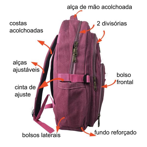 Imagem de Mochila Notebook 17 Polegadas Lona 6108 + Capa