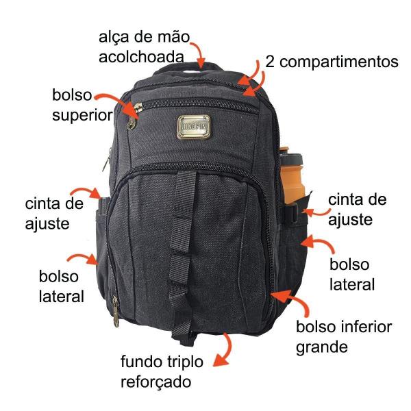 Imagem de Mochila Notebook 17 Polegadas Lona 6108 + Capa