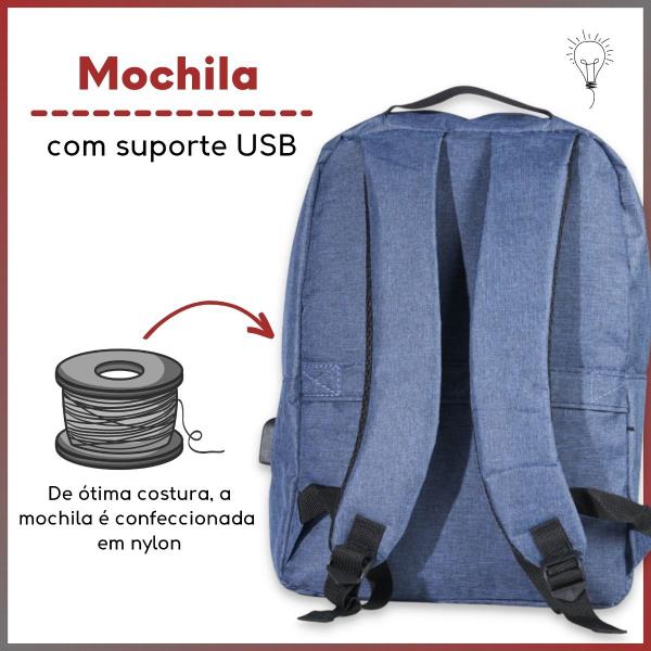 Imagem de Mochila Notebook Bolsa Moderna Masculina Feminina Usb