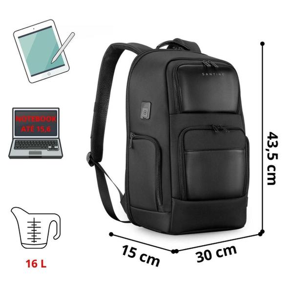 Imagem de Mochila Notebook Executiva Escolar Faculdade Aspen Santino