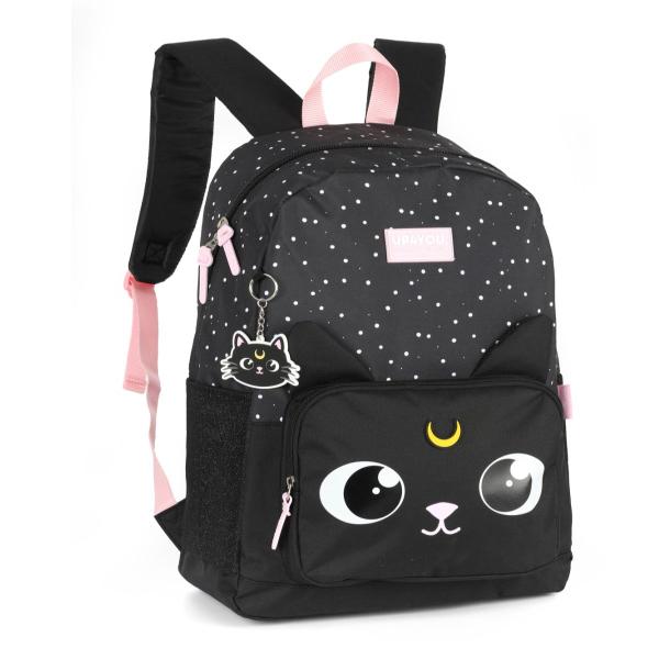 Imagem de Mochila Notebook Feminina Gatinha Grande Clássica Preto