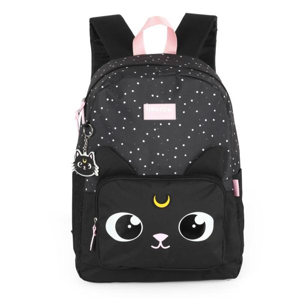 Imagem de Mochila Notebook Feminina Gatinha Grande Clássica Preto