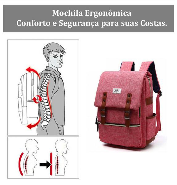 Imagem de Mochila Notebook Feminina impermeável de 15.6 Polegadas Executiva Resistente com Costado Ergonômico